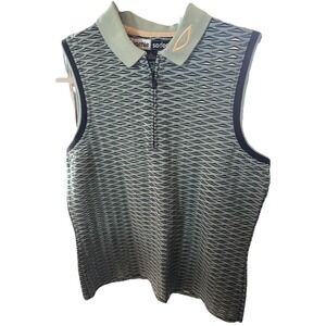 Jamie Sadock Womens Sleeveless Golf Top Size L 1/4 Zip Green